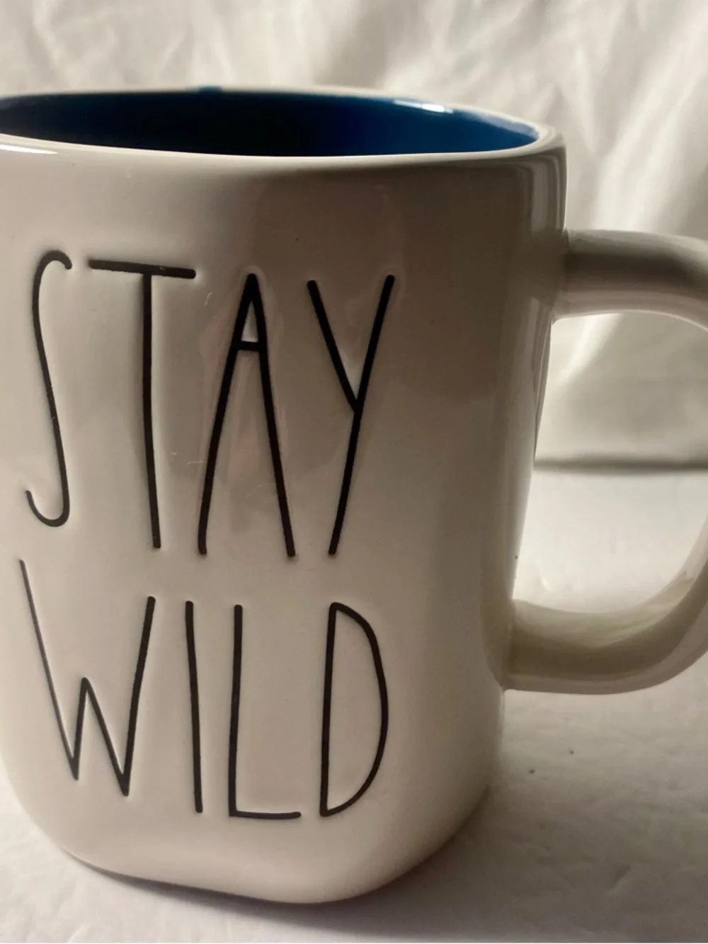 Rae Dunn White Mug with Blue Interior - STAY WILD - Picture 8 of 9